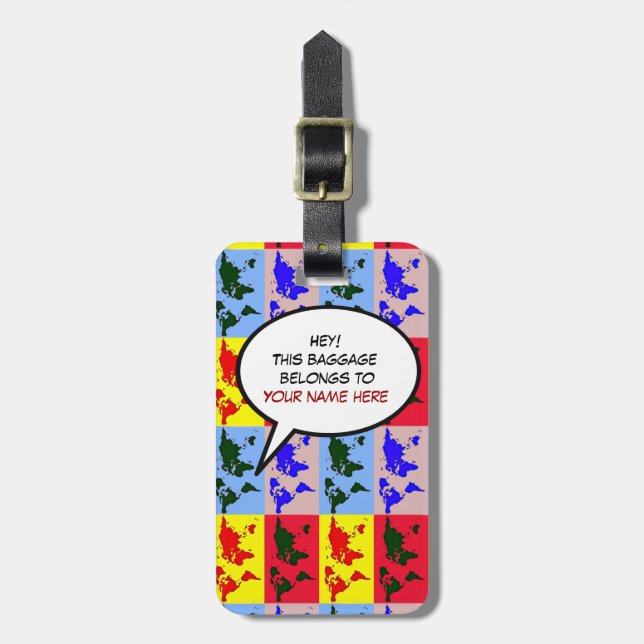 Etiqueta Para Maletas personalizable "este equipaje pertenece a" (Frente Vertical)