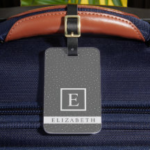 Personalizable Gris Oscuro Con Punto De Polka Blan