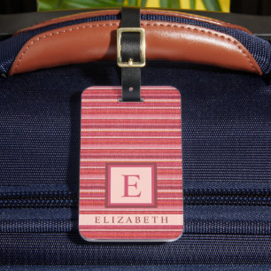 Etiqueta Para Maletas Personalizable Líneas de color rosa oscuro rosa cl