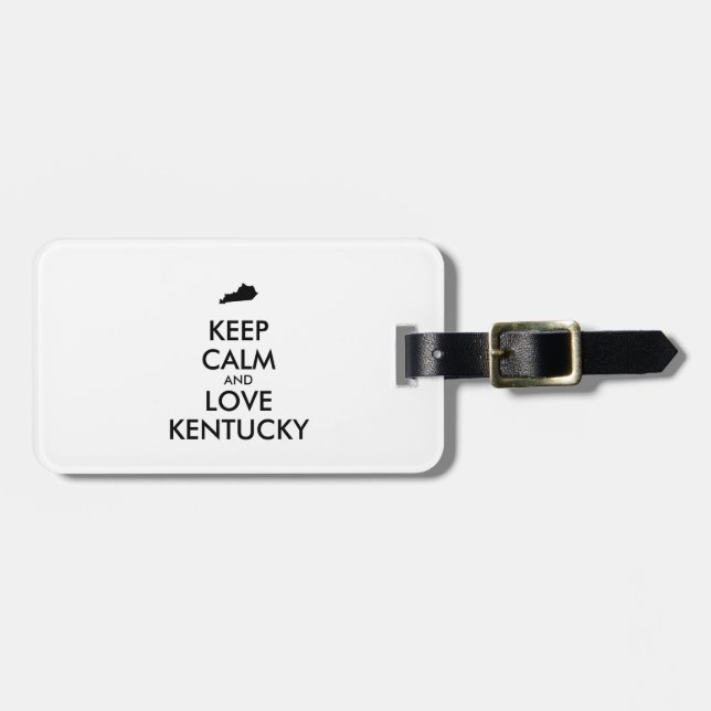 Etiqueta Para Maletas Personalizable MANTENER CALMA Y AMAR A KENTUCKY (Frente Horizontal)