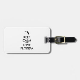 ETIQUETA PARA MALETAS PERSONALIZABLE MANTENER LA CALMA Y AMAR A FLORIDA
