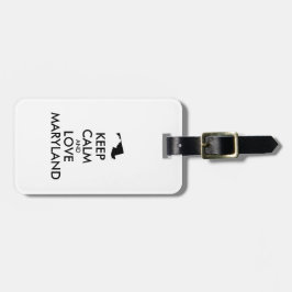 Etiqueta Para Maletas Personalizable MANTENER LA CALMA Y AMAR A MARYLAND