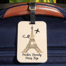 Etiqueta Para Maletas Personalizable París Viaje Moda Torre Eiffel