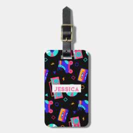Etiqueta Para Maletas personalizable retro de los años 80