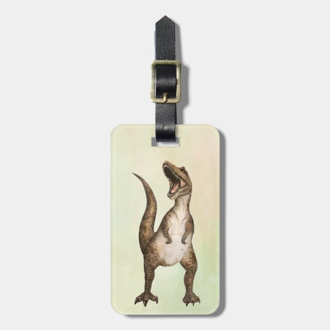 Etiqueta Para Maletas Personalizable Roaring T-Rex (Frente Vertical)
