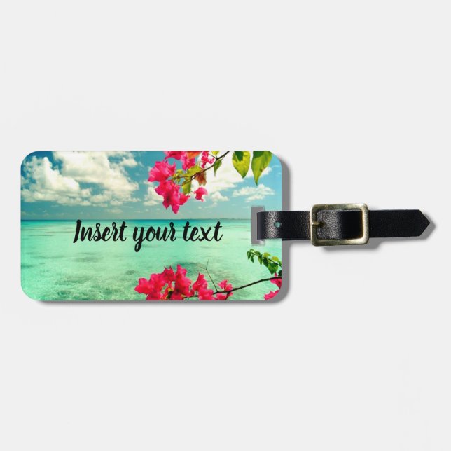 Etiqueta Para Maletas Personalizable tropical (Frente Horizontal)