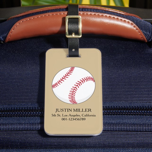 Etiqueta Para Maletas Personalización de la pelota de béisbol (Anverso In situ 2)