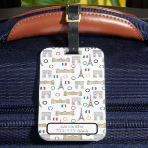 Etiqueta Para Maletas Personalización de los Juegos de París 2024