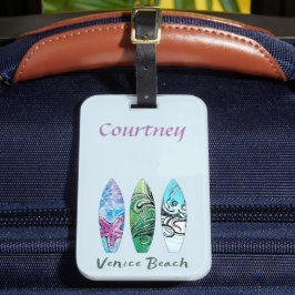 Etiqueta Para Maletas Personalización de tablas de surf de Venice Beach 