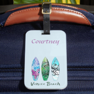 Etiqueta Para Maletas Personalización de tablas de surf de Venice Beach