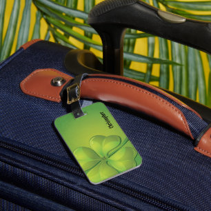 Etiqueta Para Maletas Personalización del Shamrock verde en el Día de Sa