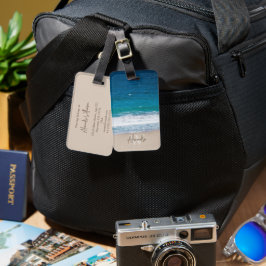 Etiqueta Para Maletas Personalizada la playa de arena de las olas del oc