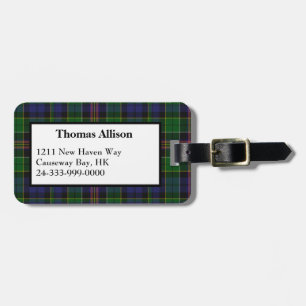 Etiqueta Para Maletas Personalizado Allison Tartan Plaid Lumaletas Tag