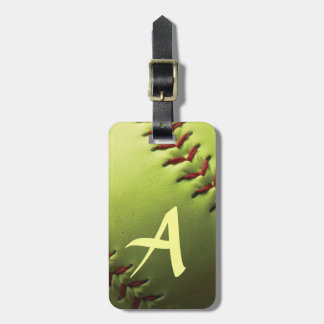 Etiqueta Para Maletas Personalizado amarillo del softball