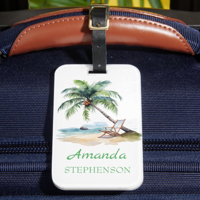 Etiqueta Para Maletas Personalizado Beach Vacation (Anverso In situ 2)