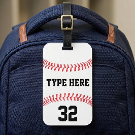 Etiqueta Para Maletas Personalizado Béisbol nombre jugador número bolso 