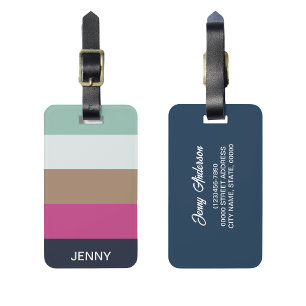 Etiqueta Para Maletas Personalizado Branded Bright Heues & Faux Gold