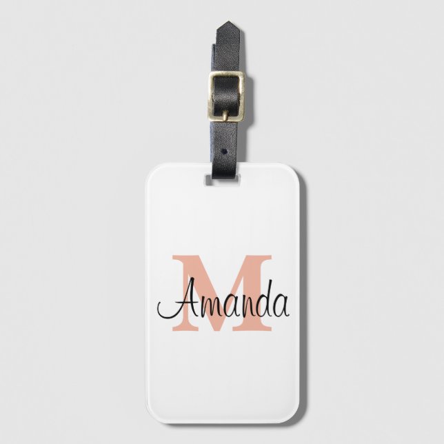 Etiqueta Para Maletas Personalizado Bridesmaid Giaje Monograma Minimalis (Anverso vertical)