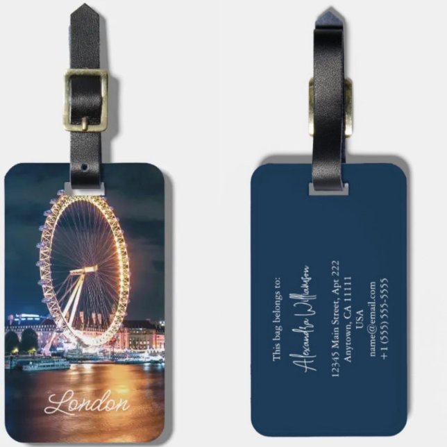 Etiqueta Para Maletas Personalizado Cityscape Inglaterra Night London (Subido por el creador)