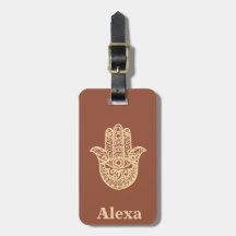 Personalizado Cute afortunado Hamsa mano terracota