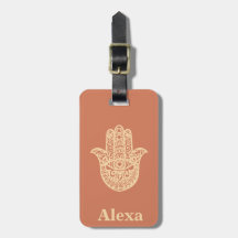 Personalizado Cute afortunado Hamsa mano terracota
