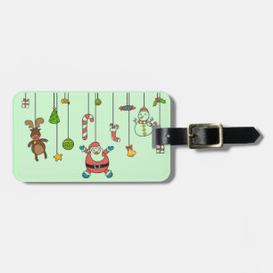 Etiqueta Para Maletas Personalizado Cute Santa y amigos Navidades