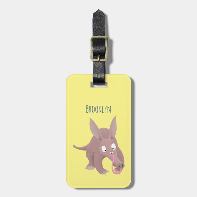 Etiqueta Para Maletas Personalizado de aardvark gracioso (Frente Vertical)