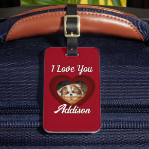 Etiqueta Para Maletas Personalizado de amor de San Valentín perro de cor