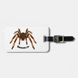 Etiqueta Para Maletas Personalizado de araña tarántula arenosa marrón y 