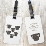 Etiqueta Para Maletas Personalizado de arte de perro de la recuperadora<br><div class="desc">Acuarela Adorable Black Labrador Retriever. Cambie los detalles de contacto en la parte posterior.</div>