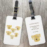 Etiqueta Para Maletas Personalizado de arte de perros de la recuperación<br><div class="desc">Acuarela Adorable Golden Labrador Recuperador de perro arte. Cambie los detalles de contacto en la parte posterior.</div>