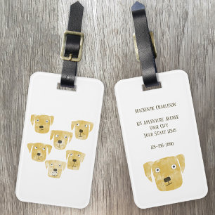 Etiqueta Para Maletas Personalizado de arte de perros de la recuperación