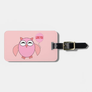 Etiqueta Para Maletas Personalizado De Búho De Cute Pink