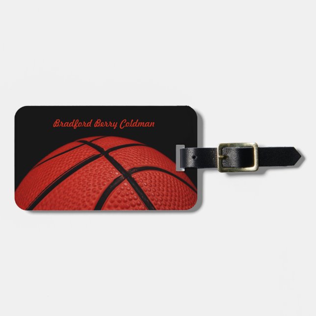 Etiqueta Para Maletas Personalizado de Cierre de Baloncesto (Frente Horizontal)