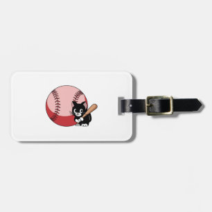 Etiqueta Para Maletas Personalizado de gatos de béisbol