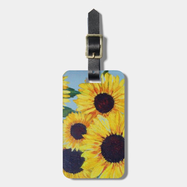 Etiqueta Para Maletas Personalizado de girasol amarillo (Frente Vertical)
