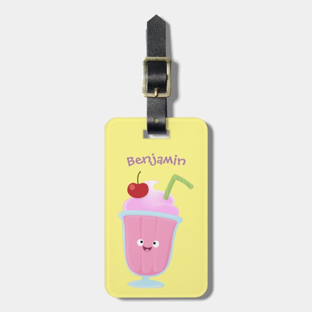 Etiqueta Para Maletas Personalizado de helados de fresa de fresa (Frente Vertical)