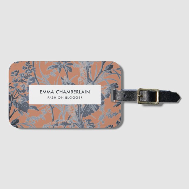 Etiqueta Para Maletas Personalizado de la Terracotta Chinoiserie (Anverso horizontal)