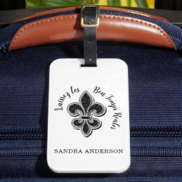Etiqueta Para Maletas Personalizado de Laissez Mardi Gras Fleur De Lis