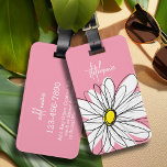 Etiqueta Para Maletas Personalizado de margarita amarilla y rosa<br><div class="desc">Una obra de arte zen y caprichosa,  hipster. Puede añadir un nombre,  un monograma u otro texto personalizado. Si necesita mover el dibujo,  haga clic en el botón personalizar para realizar cambios.</div>
