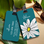 Etiqueta Para Maletas Personalizado de margarita azul y amarilla<br><div class="desc">Una obra de arte zen y caprichosa,  hipster. Puede añadir un nombre,  un monograma u otro texto personalizado. Si necesita mover el dibujo,  haga clic en el botón personalizar para realizar cambios.</div>