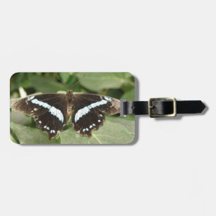 Etiqueta Para Maletas Personalizado de mariposa tropical negra y blanca