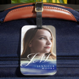 Etiqueta Para Maletas Personalizado de moda Torquoise Blue Abstract Phot