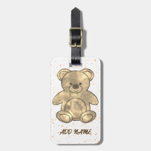 Etiqueta Para Maletas Personalizado de Oso de Teddy Cute Texto