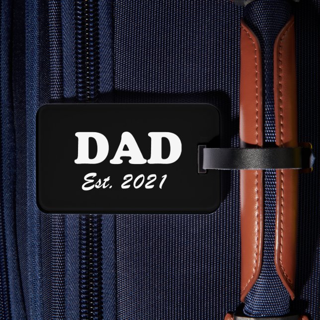 Etiqueta Para Maletas Personalizado de papá Fecha establecida blanco neg (Reverso  In Situ 2)