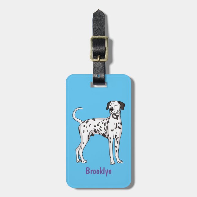 Etiqueta Para Maletas Personalizado de perro dalmatiano (Frente Vertical)