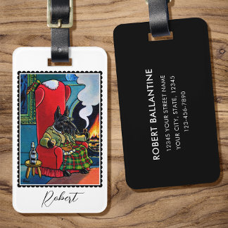 Etiqueta Para Maletas personalizado de Perro Terrier Escocés "A weed dra