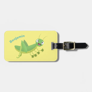 Etiqueta Para Maletas Personalizado de saltamontes alegre verde
