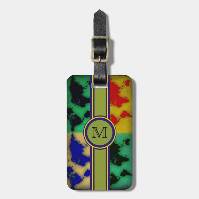 Etiqueta Para Maletas personalizado de viajes inicial (Frente Vertical)