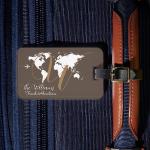 Etiqueta Para Maletas Personalizado del Mapa Mundial de Aventuras para V